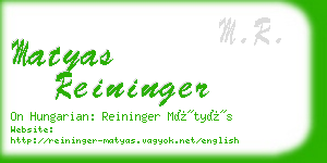 matyas reininger business card